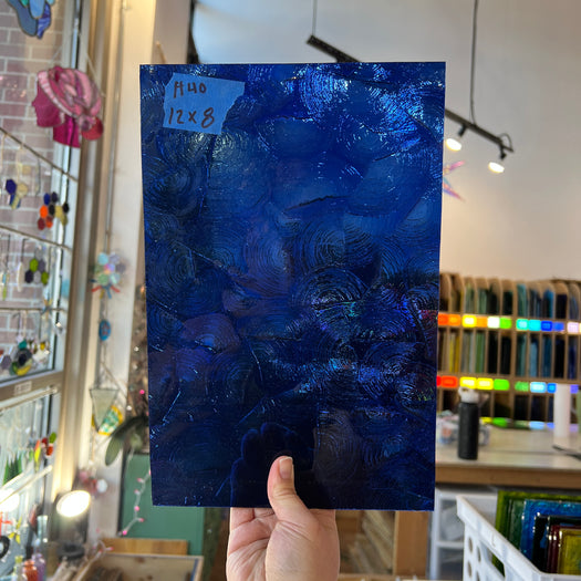 Copper/Nickel Blue Rondelite Kokomo Sheet Glass Colorado Glassworks