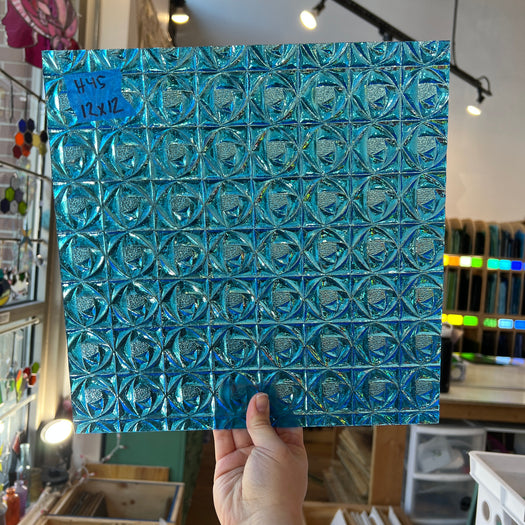 Lighter Peacock Blue Whitney Kokomo Sheet Glass Colorado Glassworks 12x12in (KO-78669613)