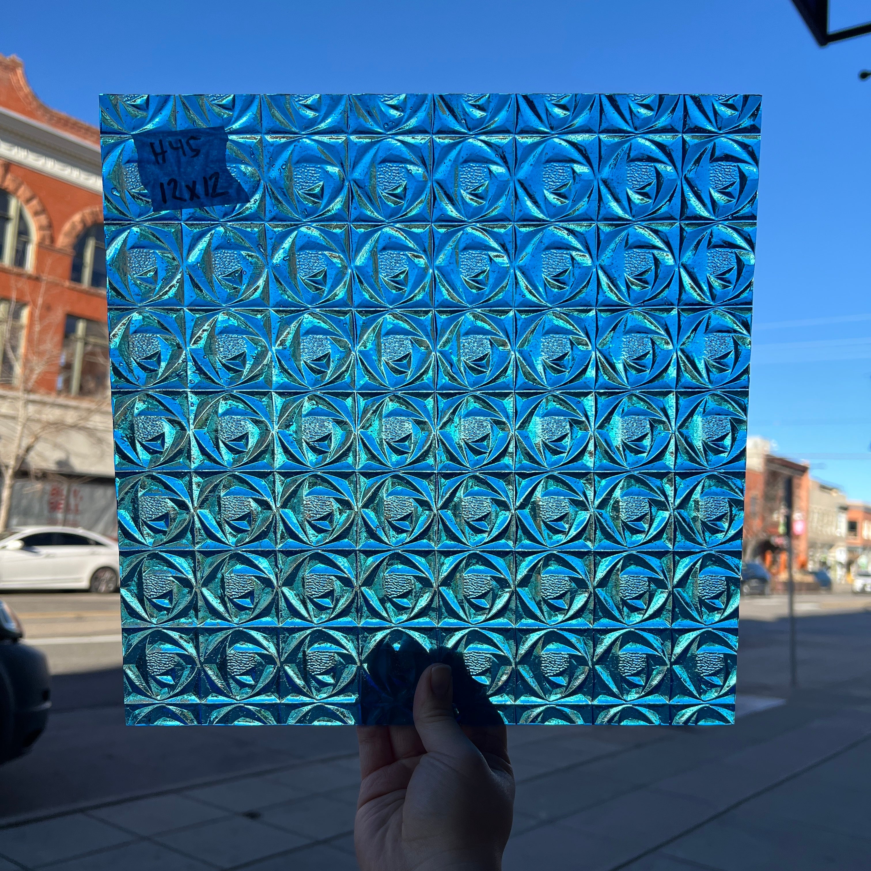 Lighter Peacock Blue Whitney Kokomo Sheet Glass Colorado Glassworks