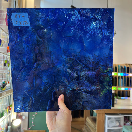 Copper/Nickel Blue Rondelite Kokomo Sheet Glass Colorado Glassworks