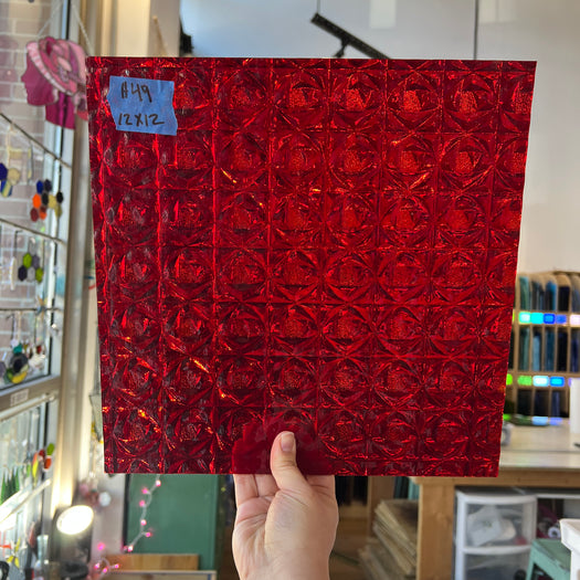 Cerise Ruby Whitney Kokomo Sheet Glass Colorado Glassworks 12x12in (KO-05564205)
