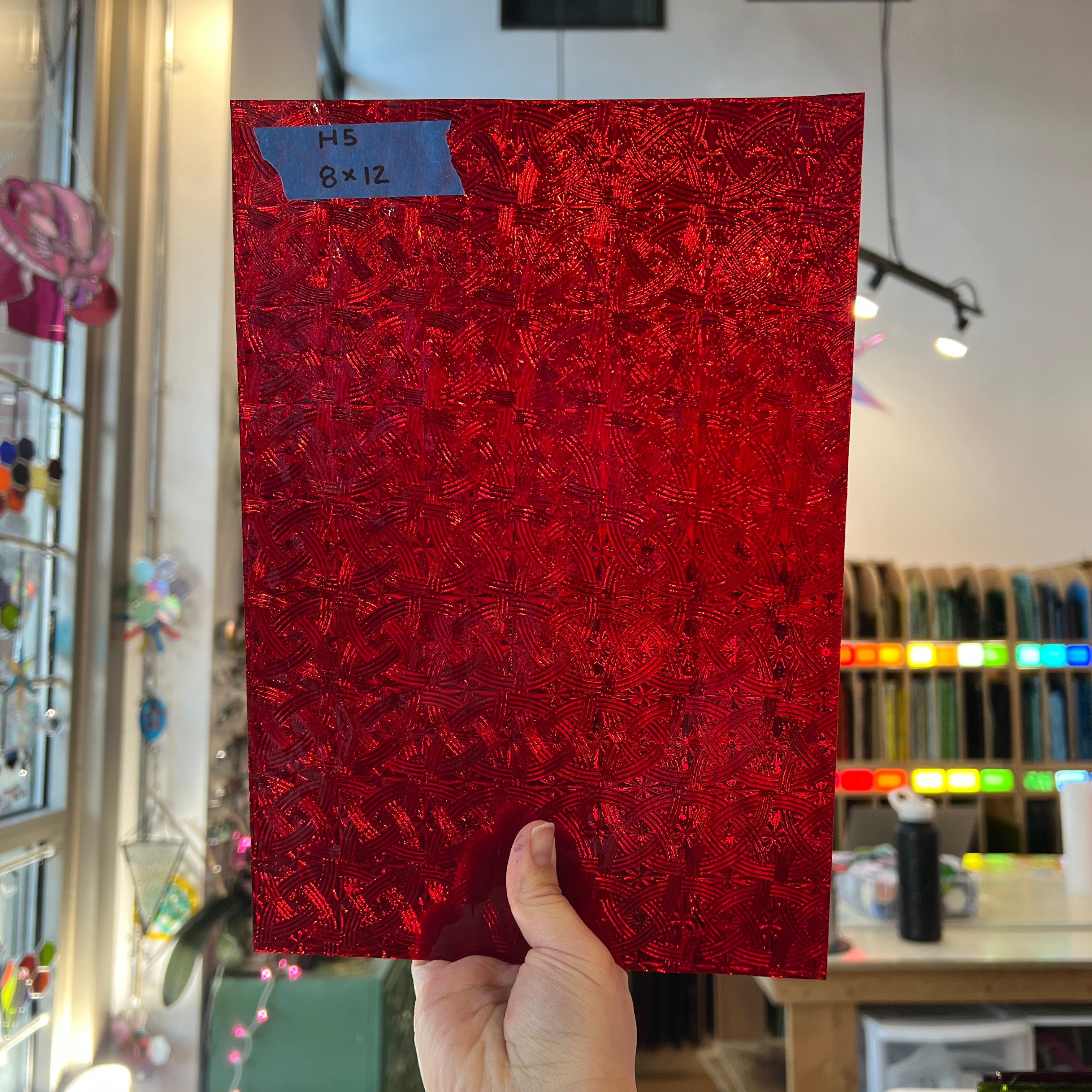 Cerise Ruby Celtic Kokomo Sheet Glass Colorado Glassworks 12x8in (KO-98534957)