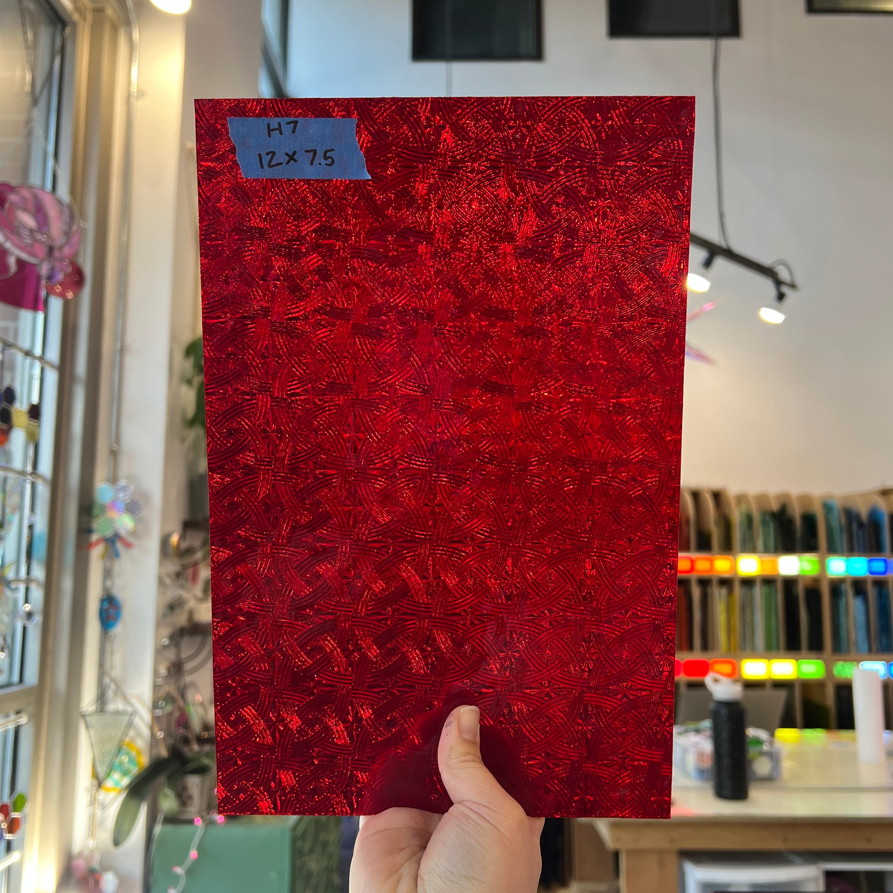 Cerise Ruby Celtic Kokomo Sheet Glass Colorado Glassworks 12x7.5in (KO-98469421)