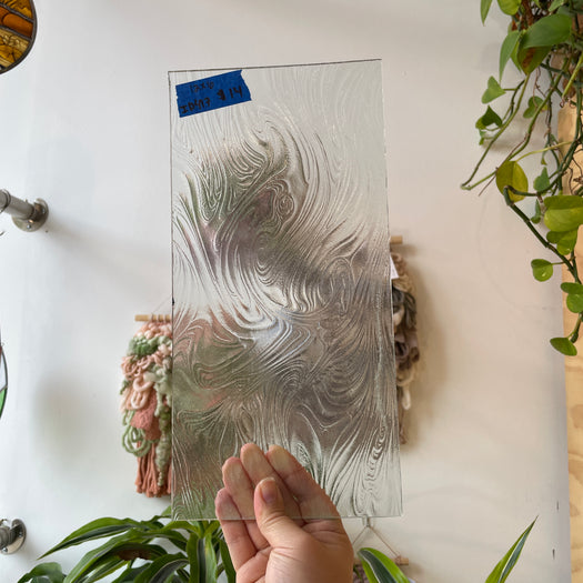 Taffeta Clear Textured Sheet Glass Colorado Glassworks ID417 (12x6in)