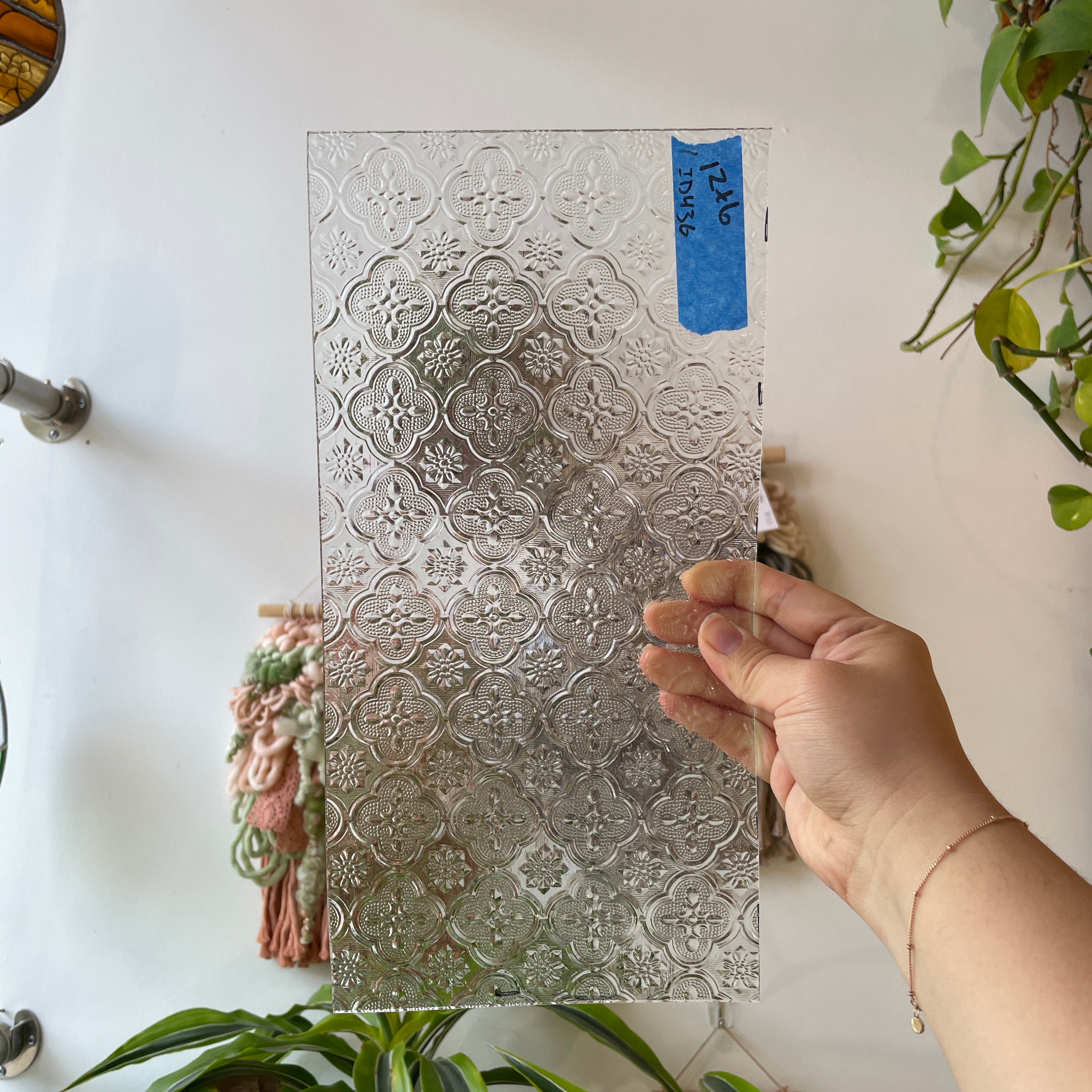 Morisco Lace Clear Sheet Glass Colorado Glassworks ID436 (12x6in)