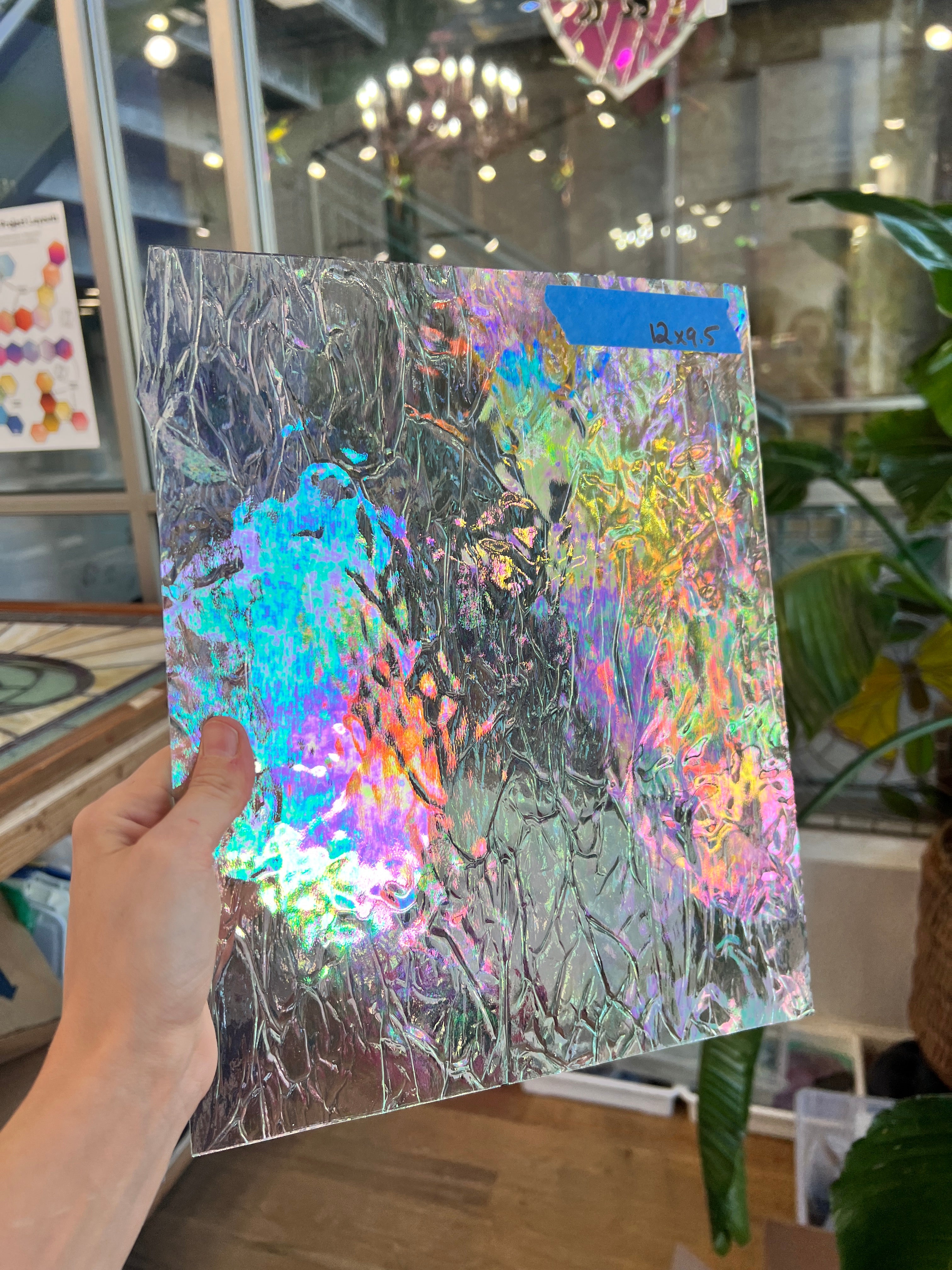 Vintage Iridescent Krinkle Textured Clear Spectrum