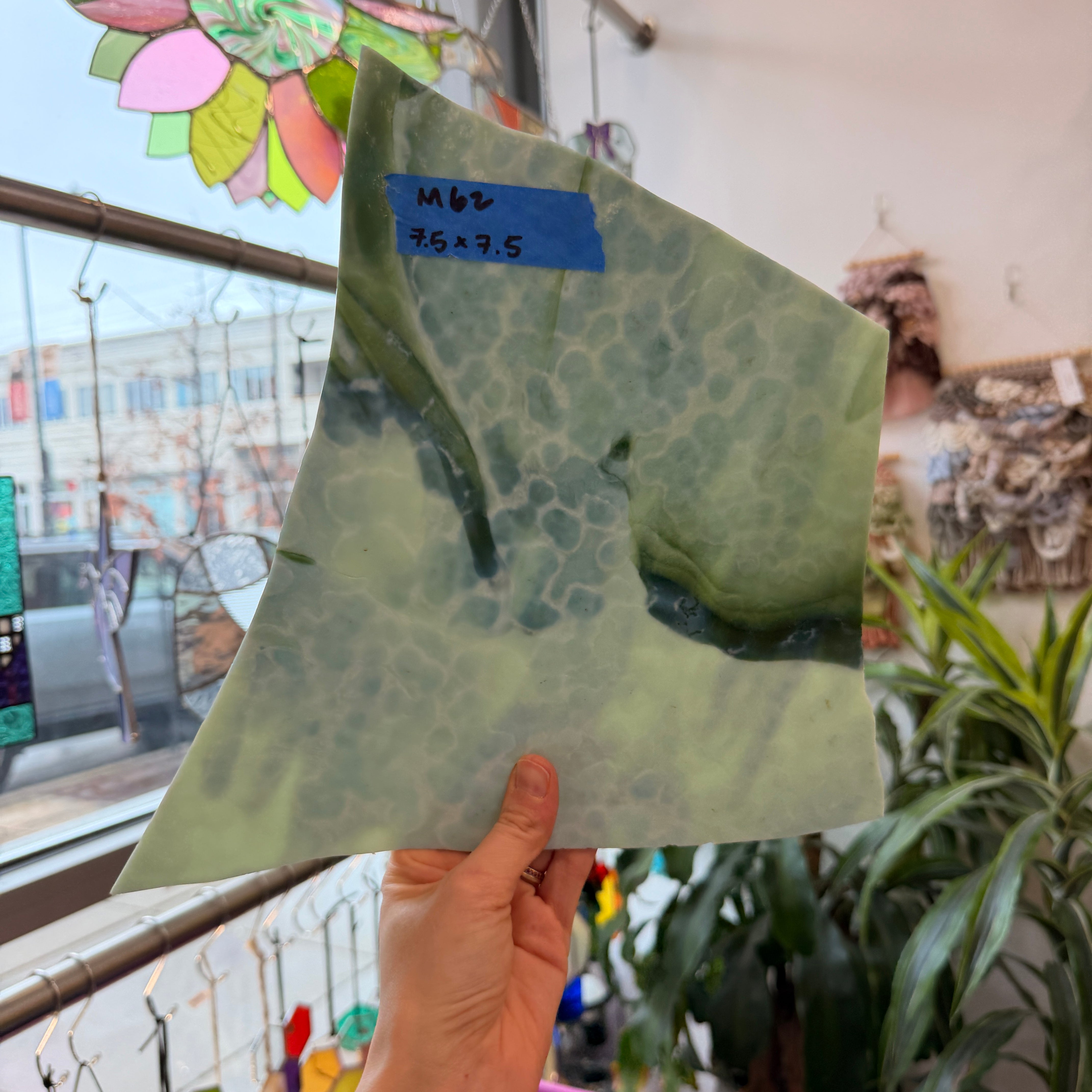 Mixed Green Mottled Sheet Glass Colorado Glassworks