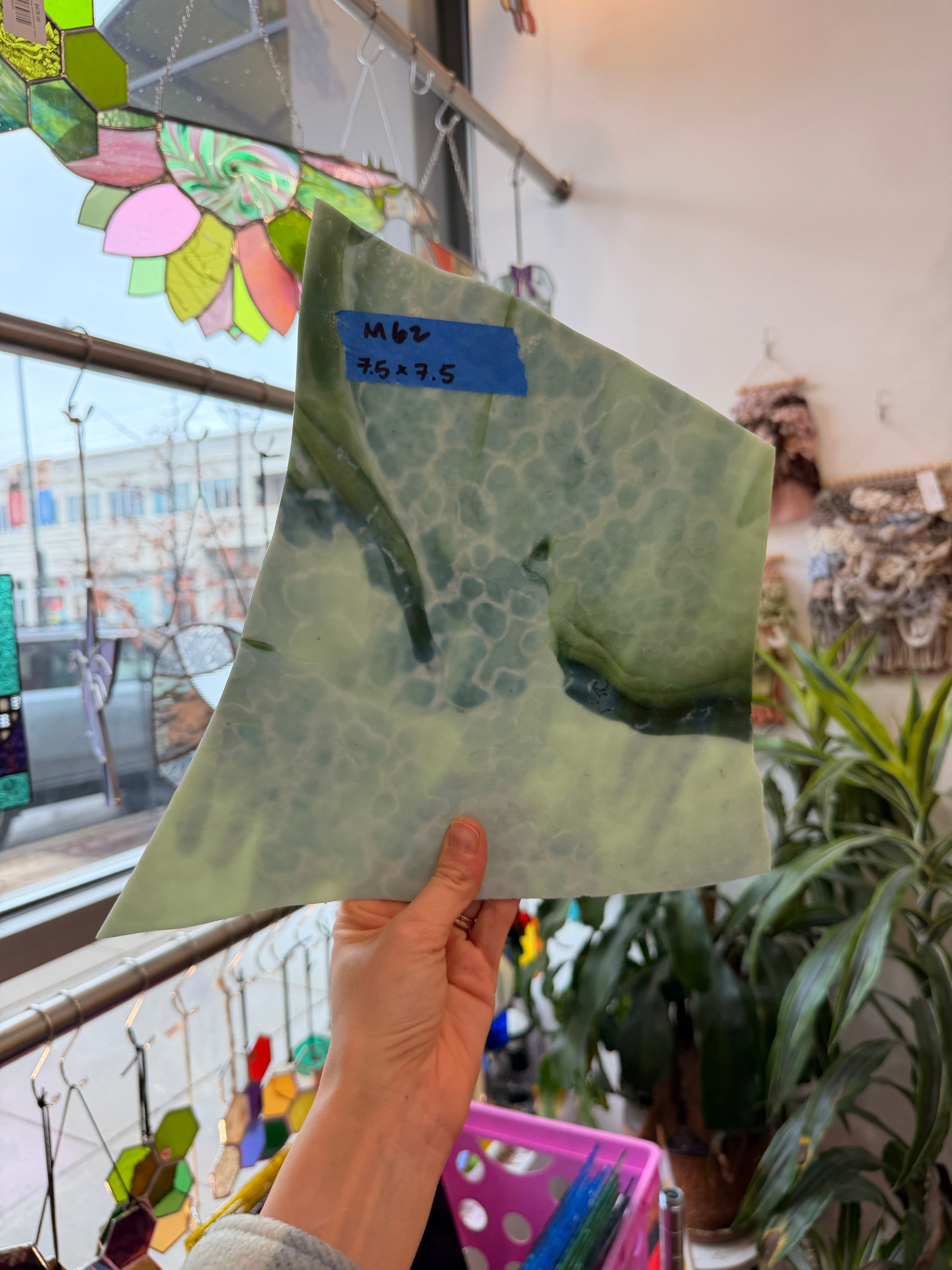 Mixed Green Mottled Sheet Glass Colorado Glassworks