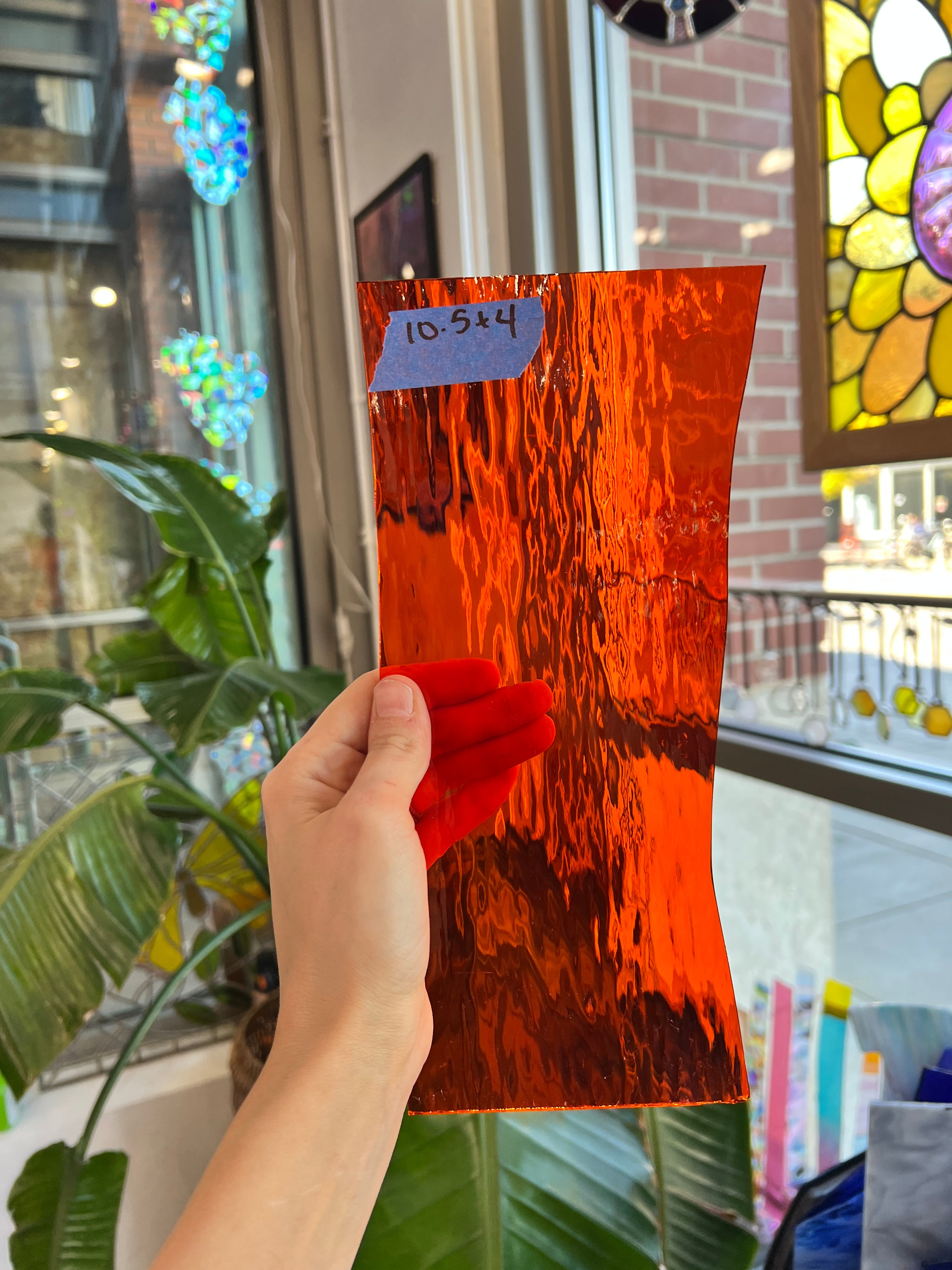 Vintage Spectrum Orange Waterglass