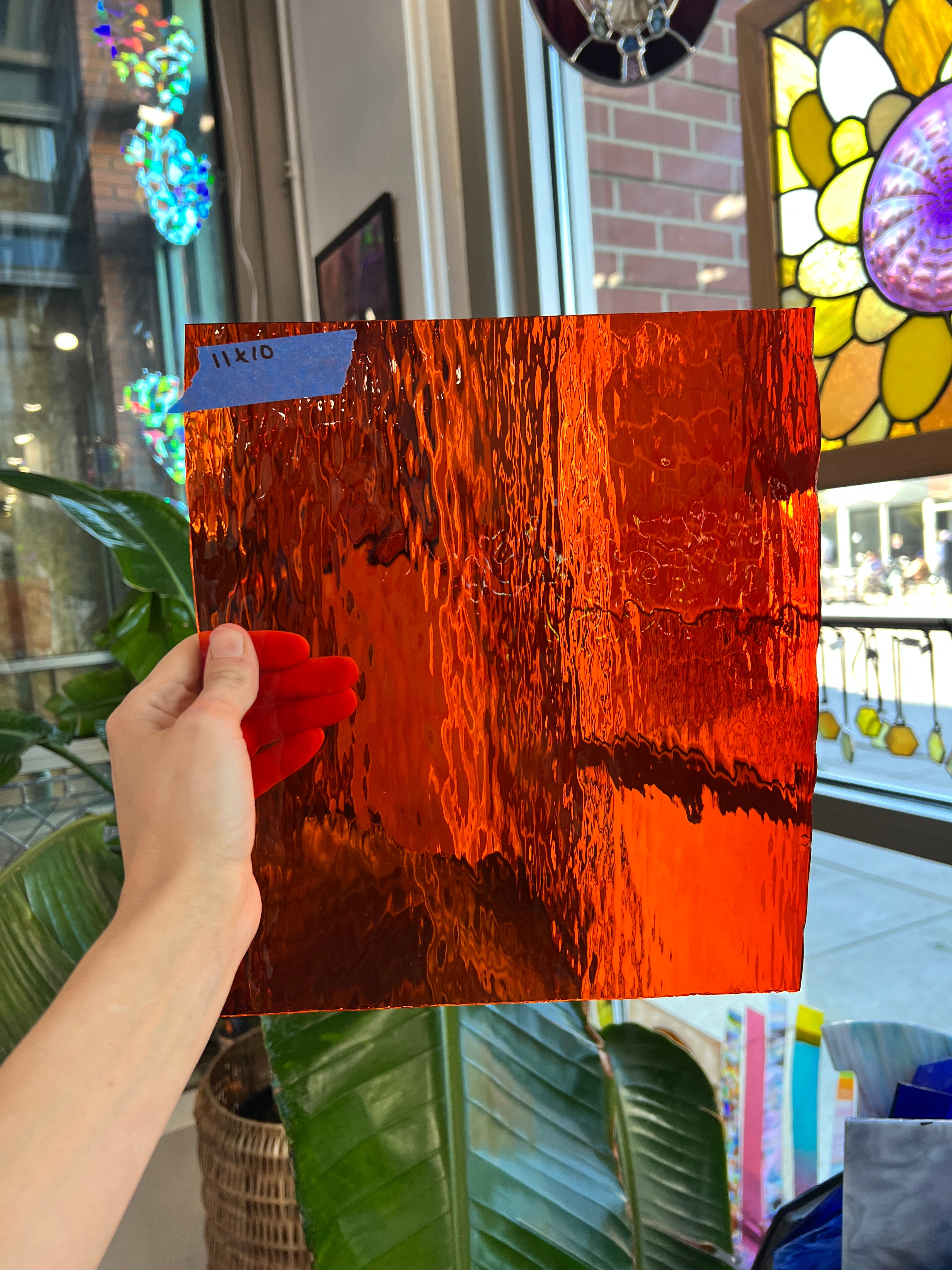 Vintage Spectrum Orange Waterglass
