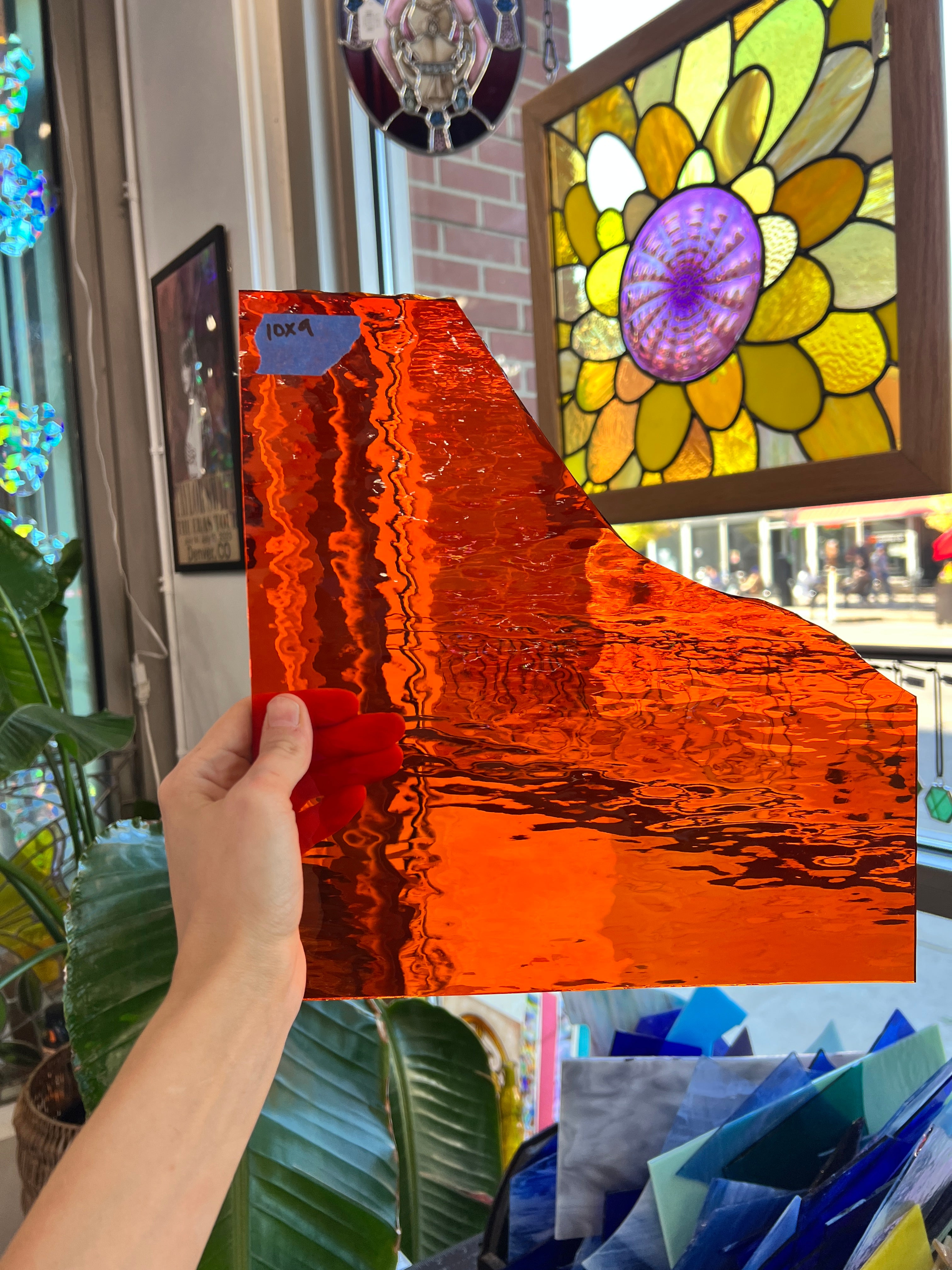 Vintage Spectrum Orange Waterglass