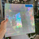 Vintage White Opaque Iridescent Spectrum Sheet Glass Colorado Glass Works SP1849 (12x11.5in)