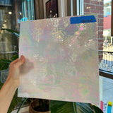 Vintage White Opaque Iridescent Spectrum Sheet Glass Colorado Glass Works