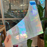 Vintage White Opaque Iridescent Spectrum Sheet Glass Colorado Glass Works SP1851 (12x8in)