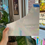 Vintage White Opaque Iridescent Spectrum Sheet Glass Colorado Glass Works