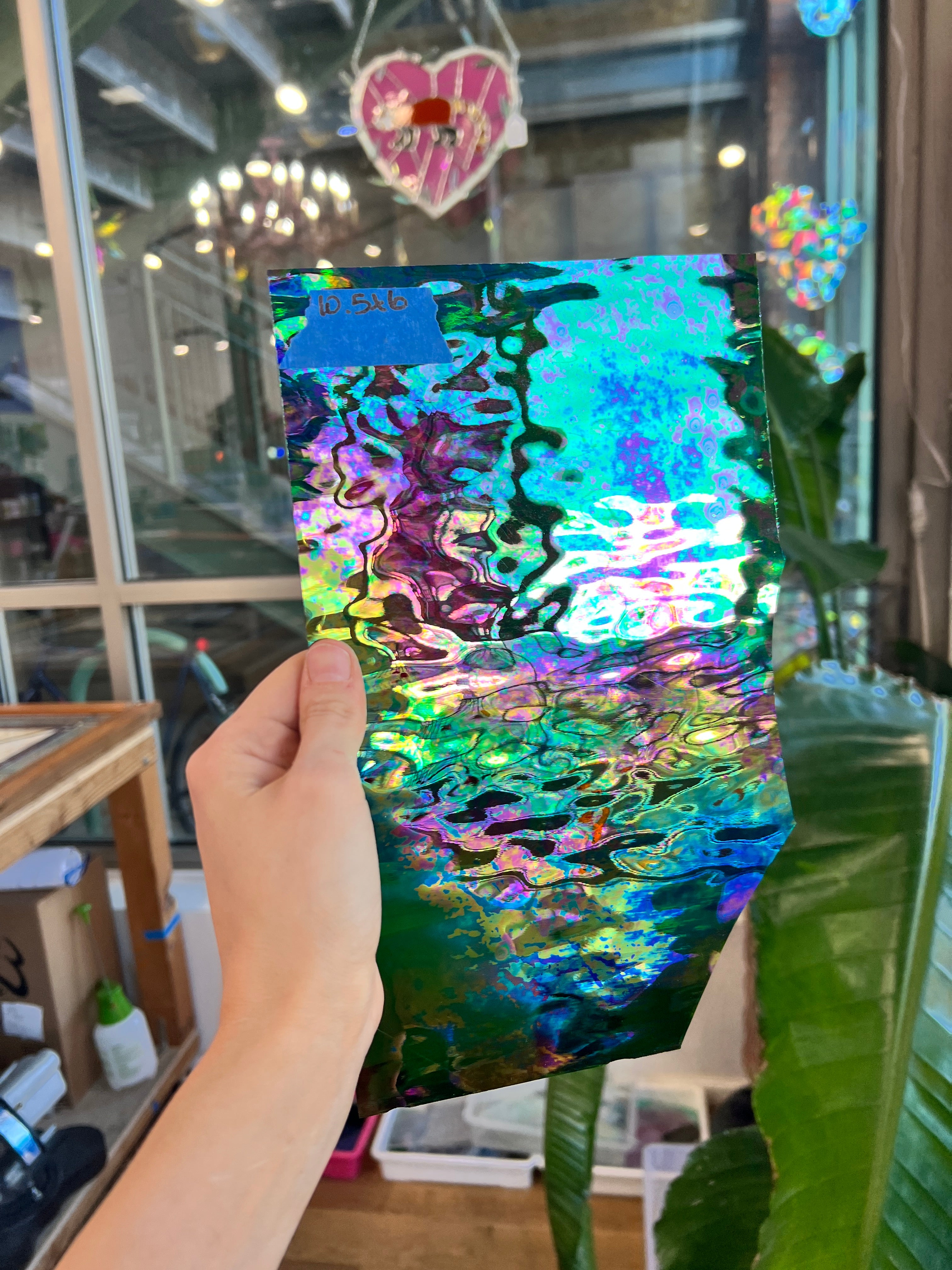 Vintage Spectrum Green Iridescent Waterglass