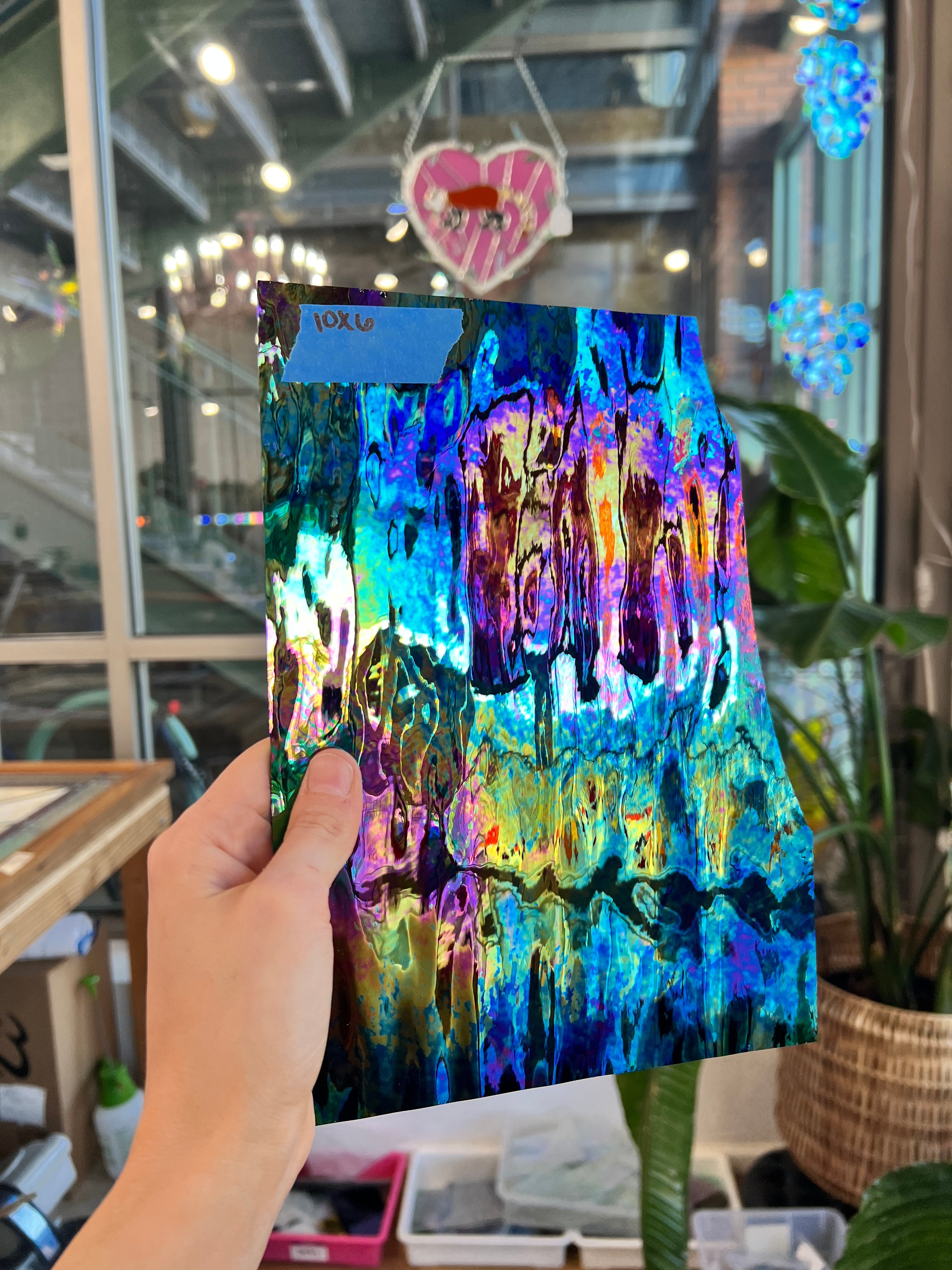 Vintage Iridescent Black Waterglass Spectrum