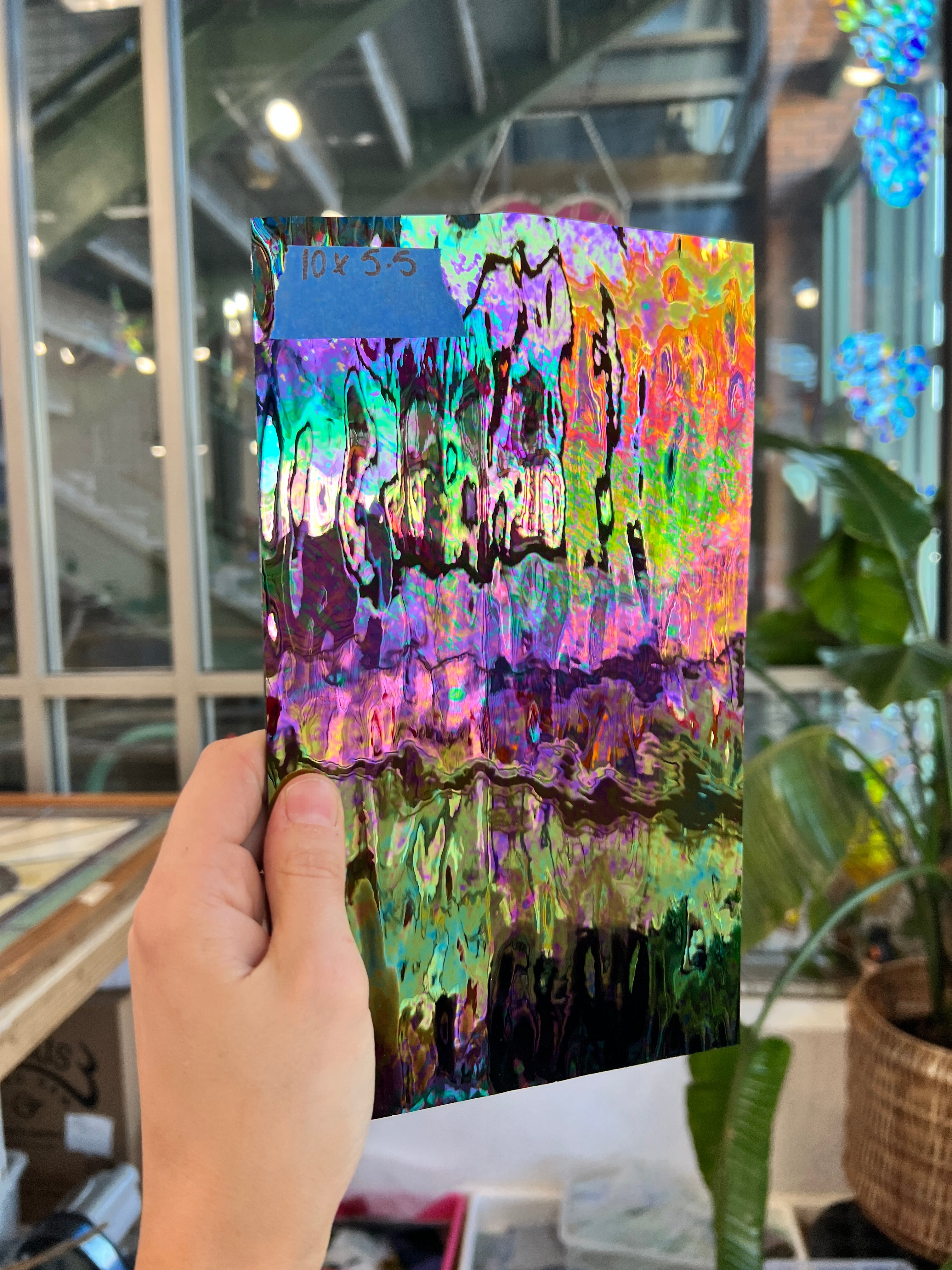 Vintage Iridescent Black Waterglass Spectrum