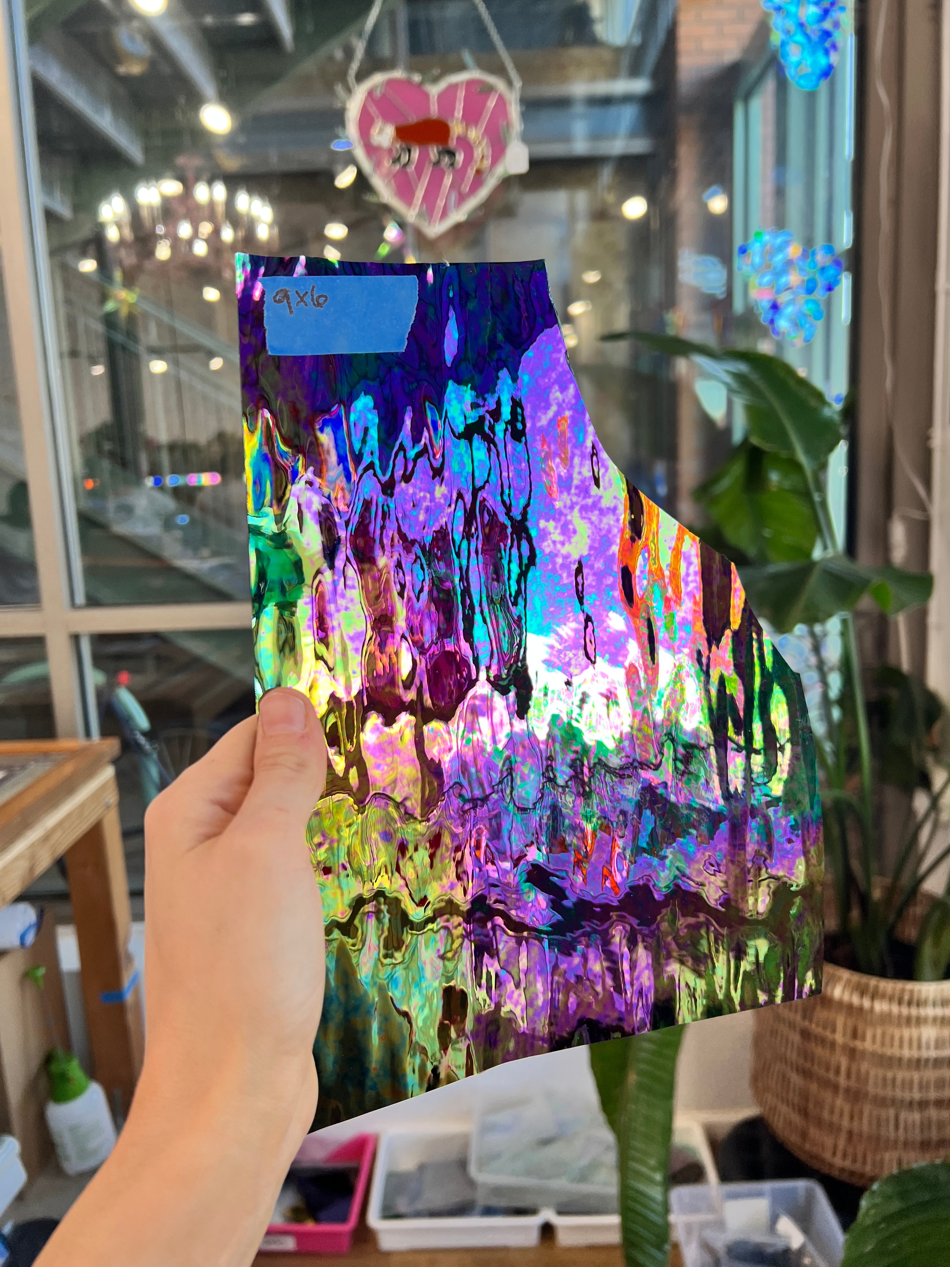 Vintage Iridescent Black Waterglass Spectrum