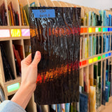 Dark Brown Purple Orange Uroboros Sheet Glass Colorado Glass Works