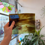 Brown Green Mixed Wispy Sheet Glass Colorado Glass Works 7x5in (UNK-16596269)