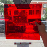 Light Cherry Red Transparent Oceanside Fusible 96 COE (60 611F) Sheet Glass Colorado Glassworks