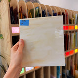 Light Amber Cream Wispy Spectrum Sheet Glass Colorado Glassworks 8x7in (SP-61446445)