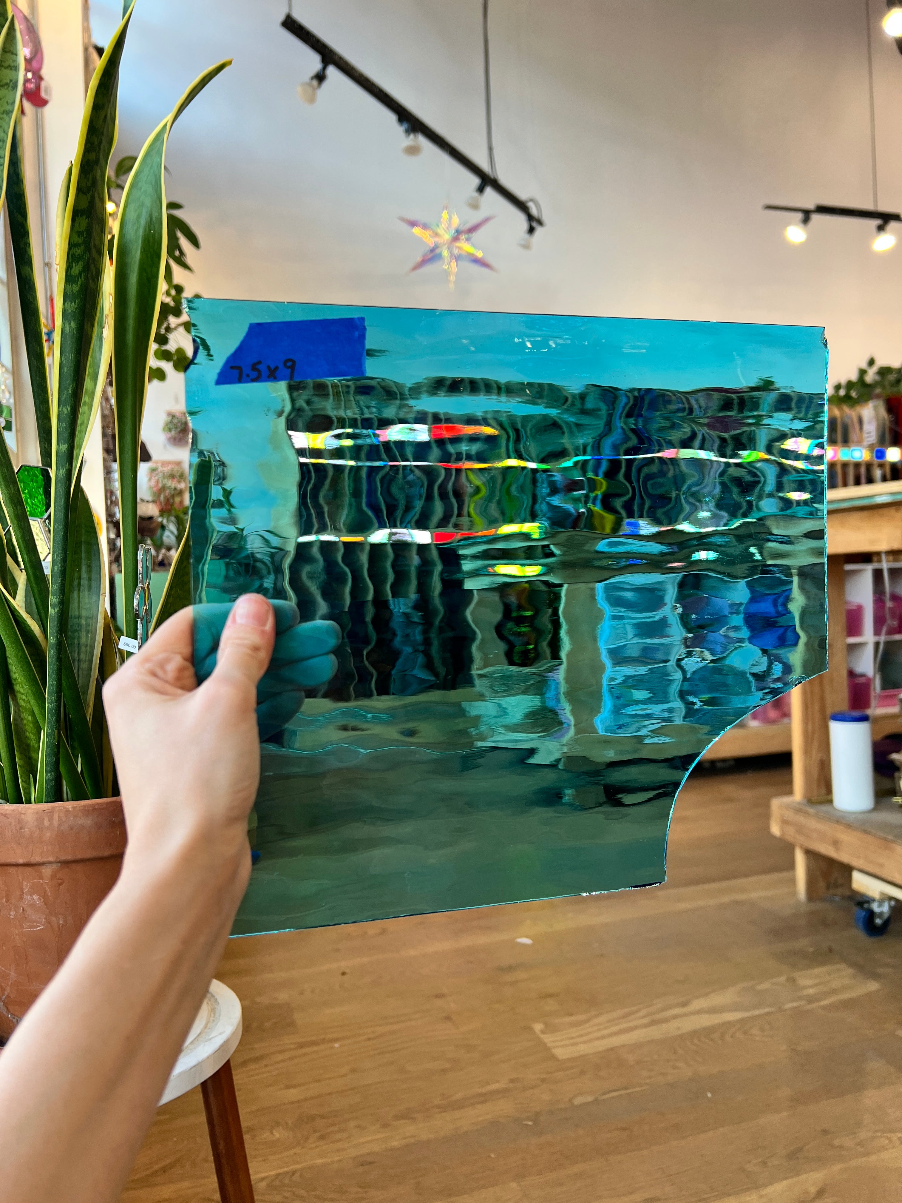 Sky Blue Spectrum Waterglass Sheet Glass Colorado Glassworks SP1859 (9x7.5in)