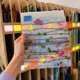 Bullseye White Pink Green Fracture and Black Stringer Glass Fusible 90 COE Sheet Glass Colorado Glassworks 10.5x8.5in (BE-22119213)