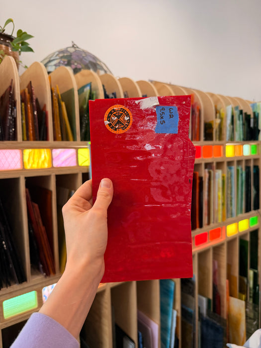 Red Opal Thin Fusible Bullseye 90 COE Sheet Glass Colorado Glassworks