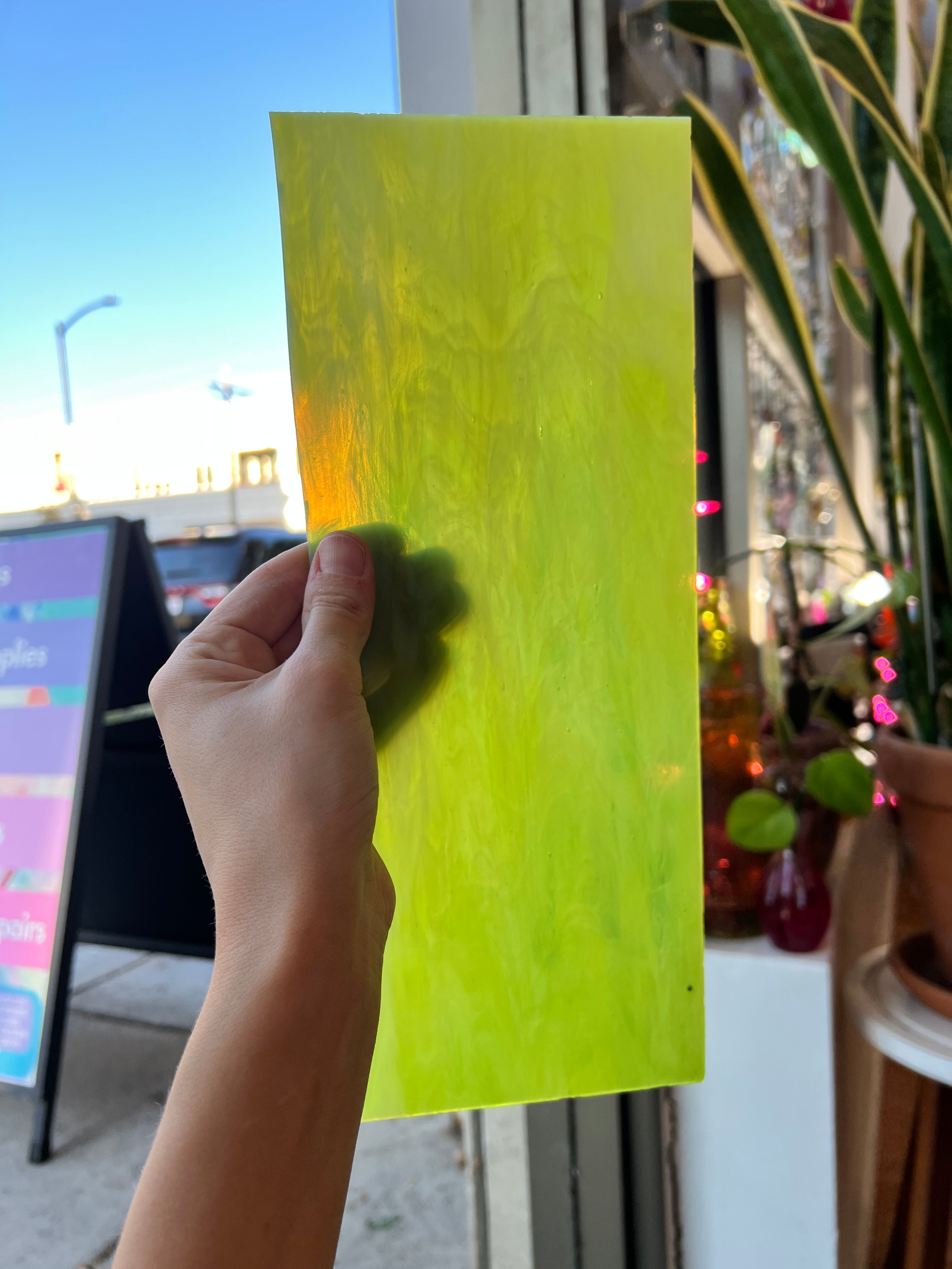 Lime Green White Mixed Armstrong Sheet Glass Armstrong