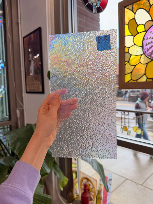 Dewdrop Clear Iridescent Wissmach Sheet Glass Colorado Glassworks