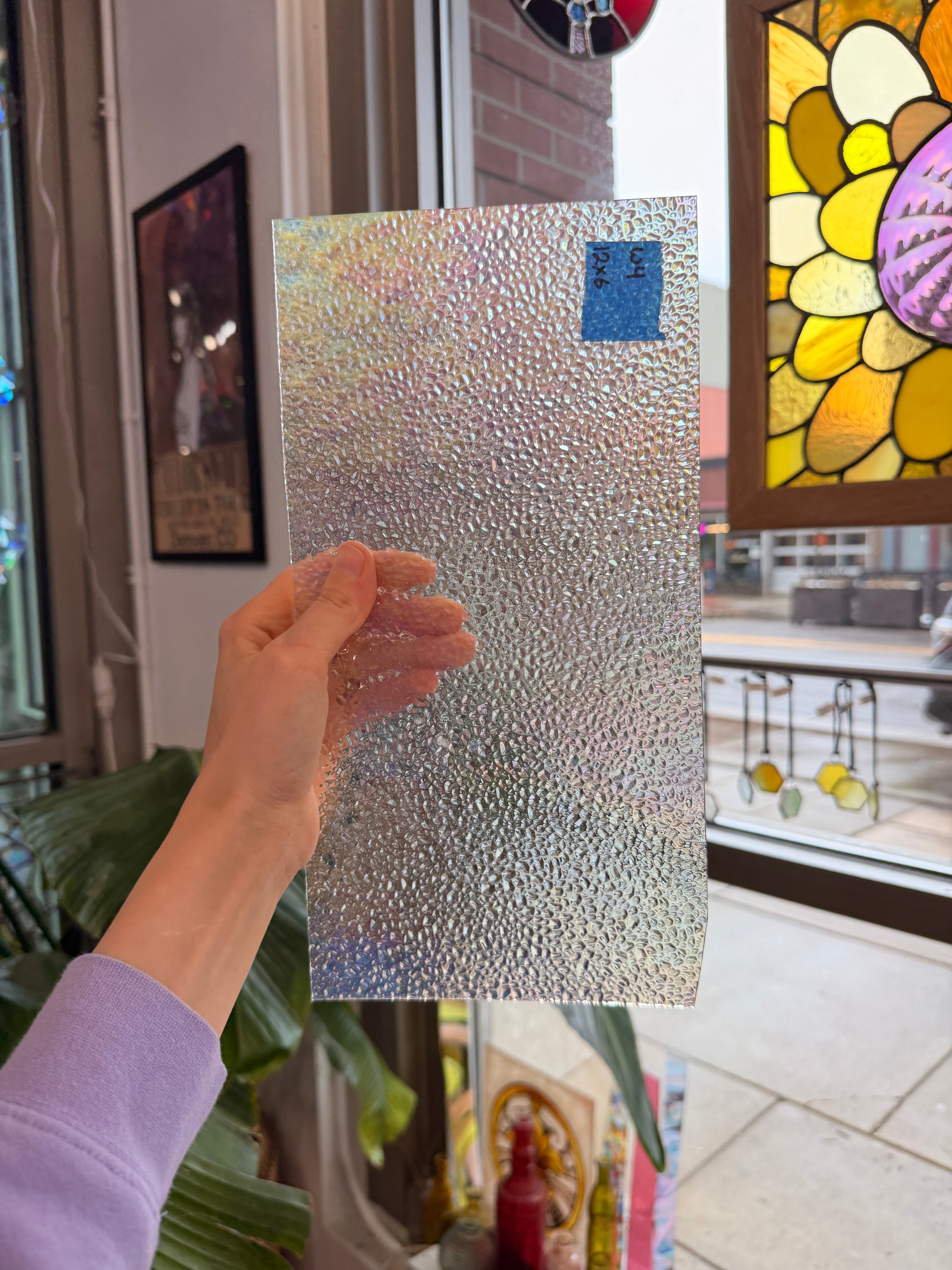 Dewdrop Clear Iridescent Wissmach Sheet Glass Colorado Glassworks