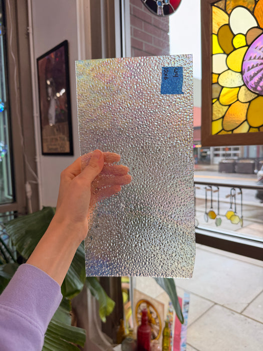 Dewdrop Clear Iridescent Wissmach Sheet Glass Colorado Glassworks