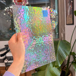 Dewdrop Clear Iridescent Wissmach Sheet Glass Colorado Glassworks 12x8in (WM-14220077)