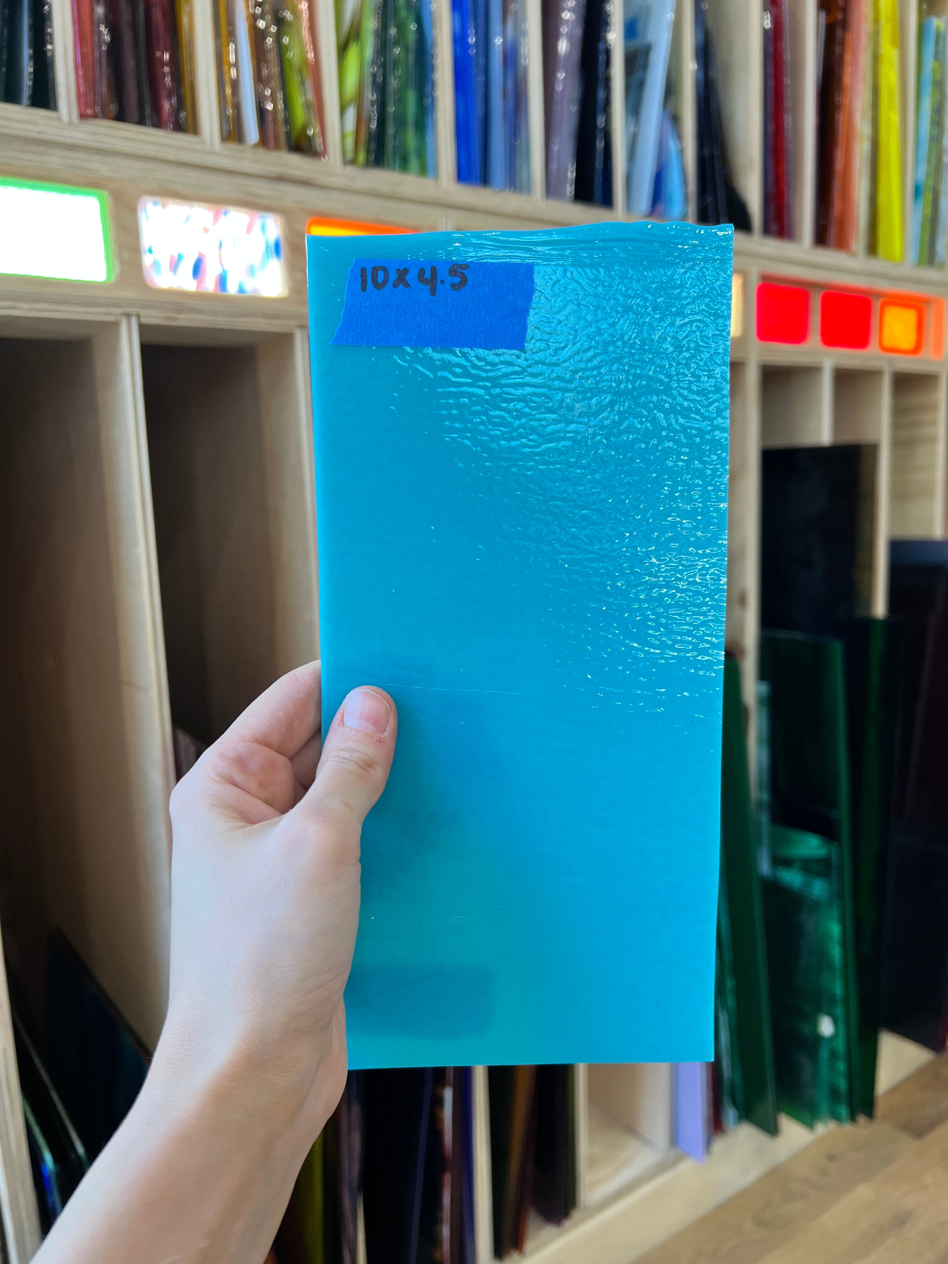 Turquoise Blue Opalescent Bullseye Double-rolled, 3 mm Fusible 90 COE