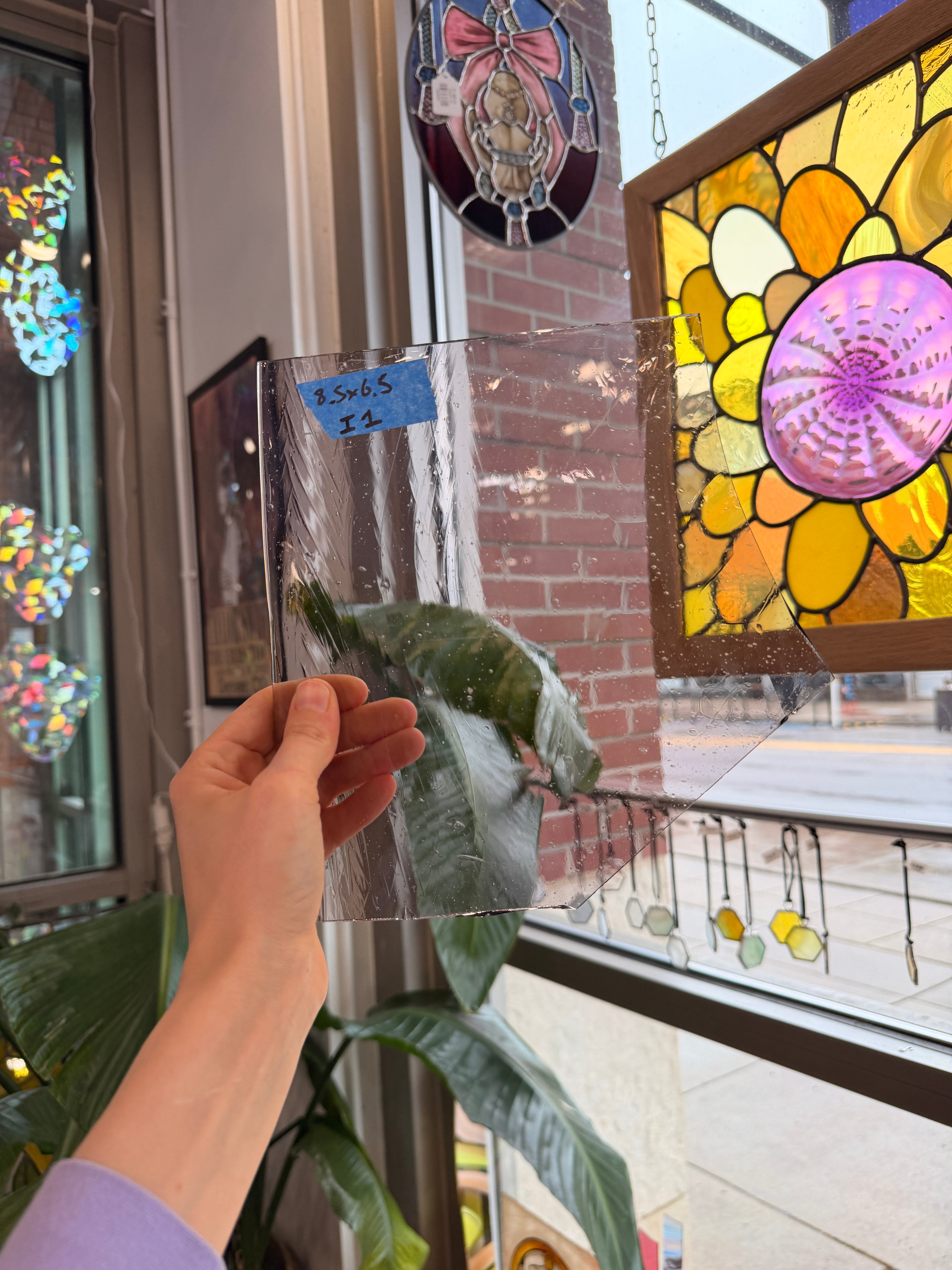 Clear Light Gray Mouthblown Sheet Glass Colorado Glassworks