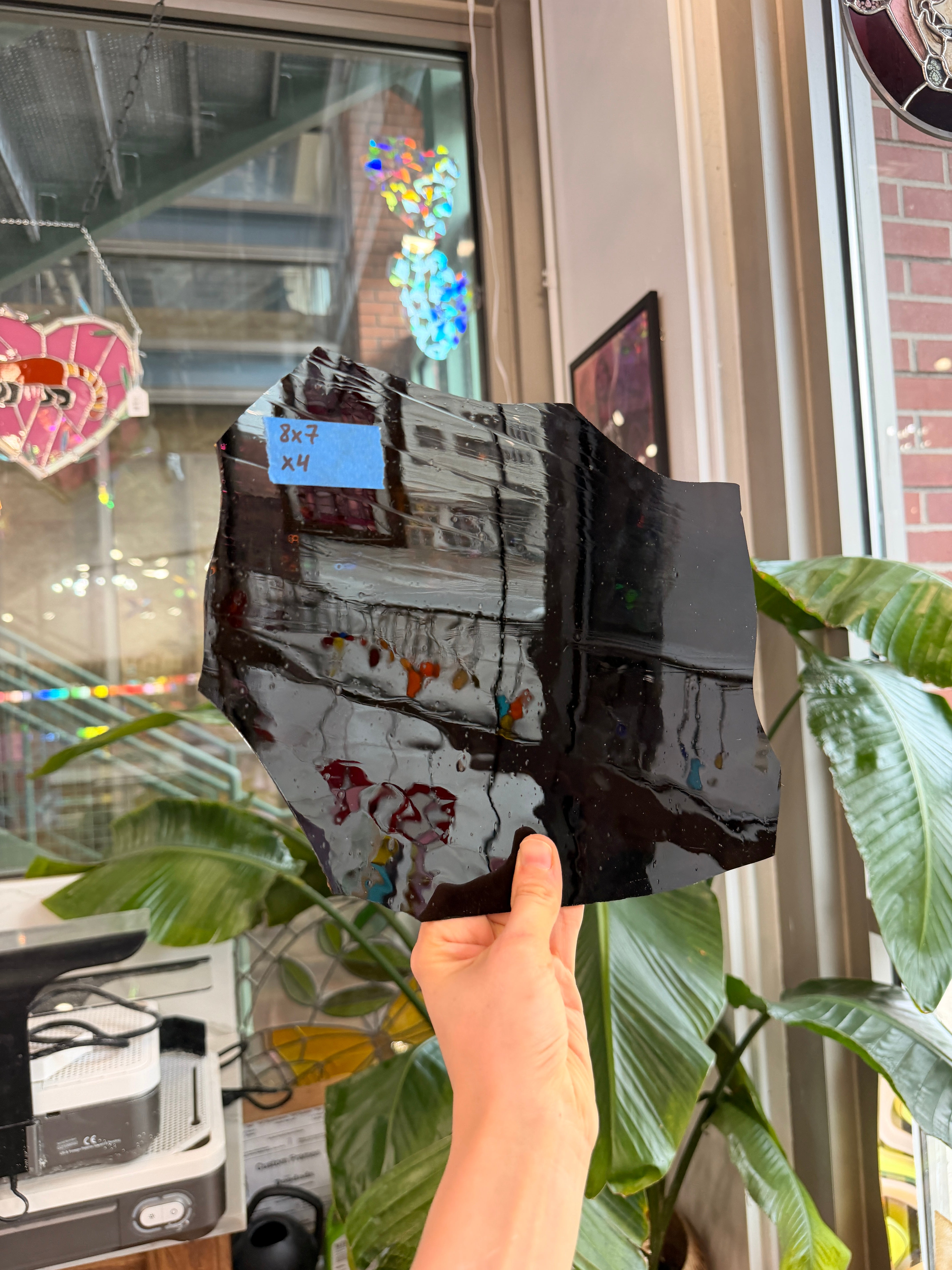 Dark Brown Mouth Blown Antique Sheet Glass Colorado Glassworks