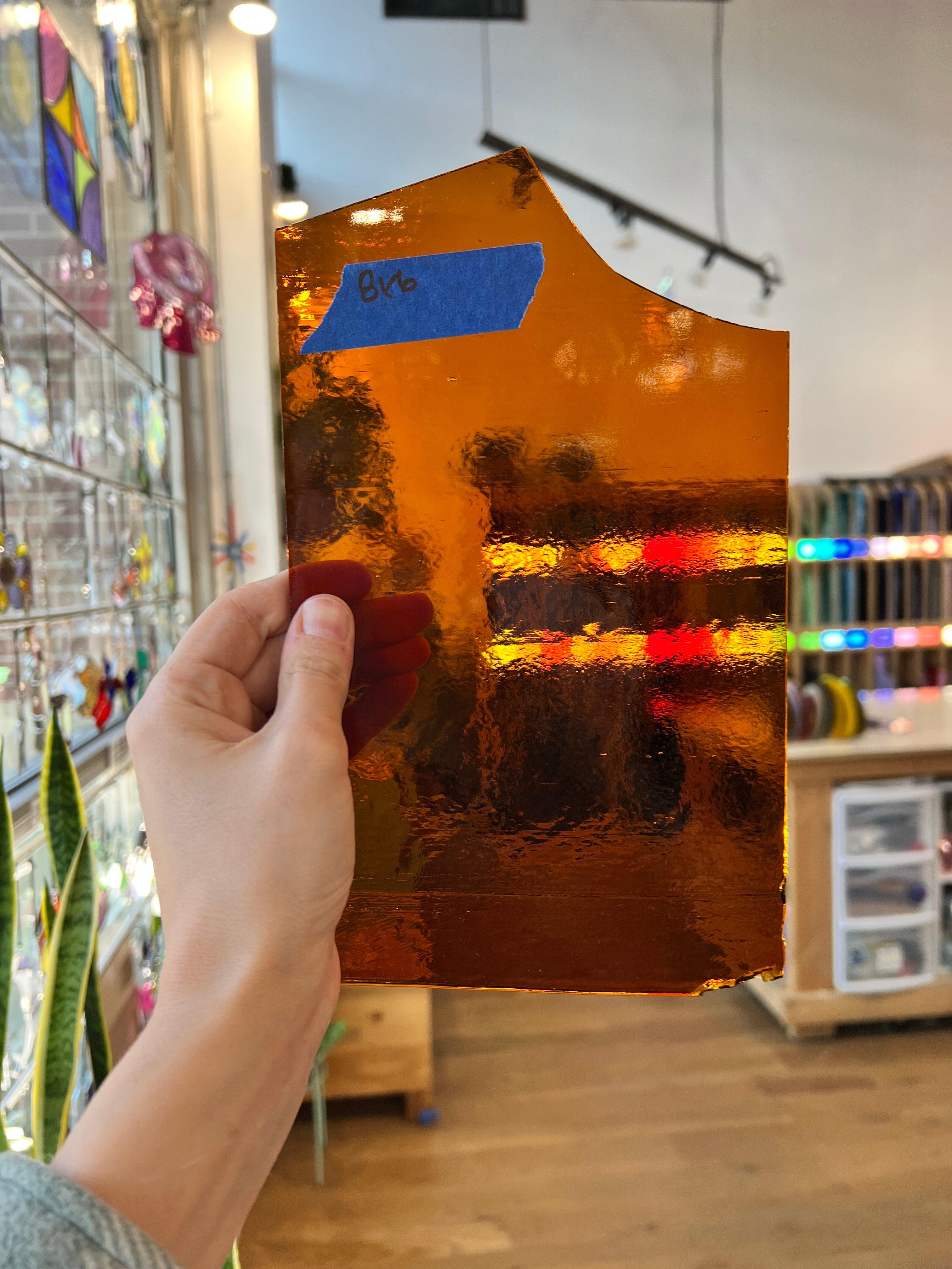 Amber Vintage Spectrum Sheet Glass Colorado Glassworks