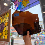 Dark Brown Mouth Blown Antique Sheet Glass Colorado Glassworks