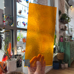 Transparent Orange Iridescent Bullseye Fusible 90 COE Sheet Glass Colorado Glassworks   