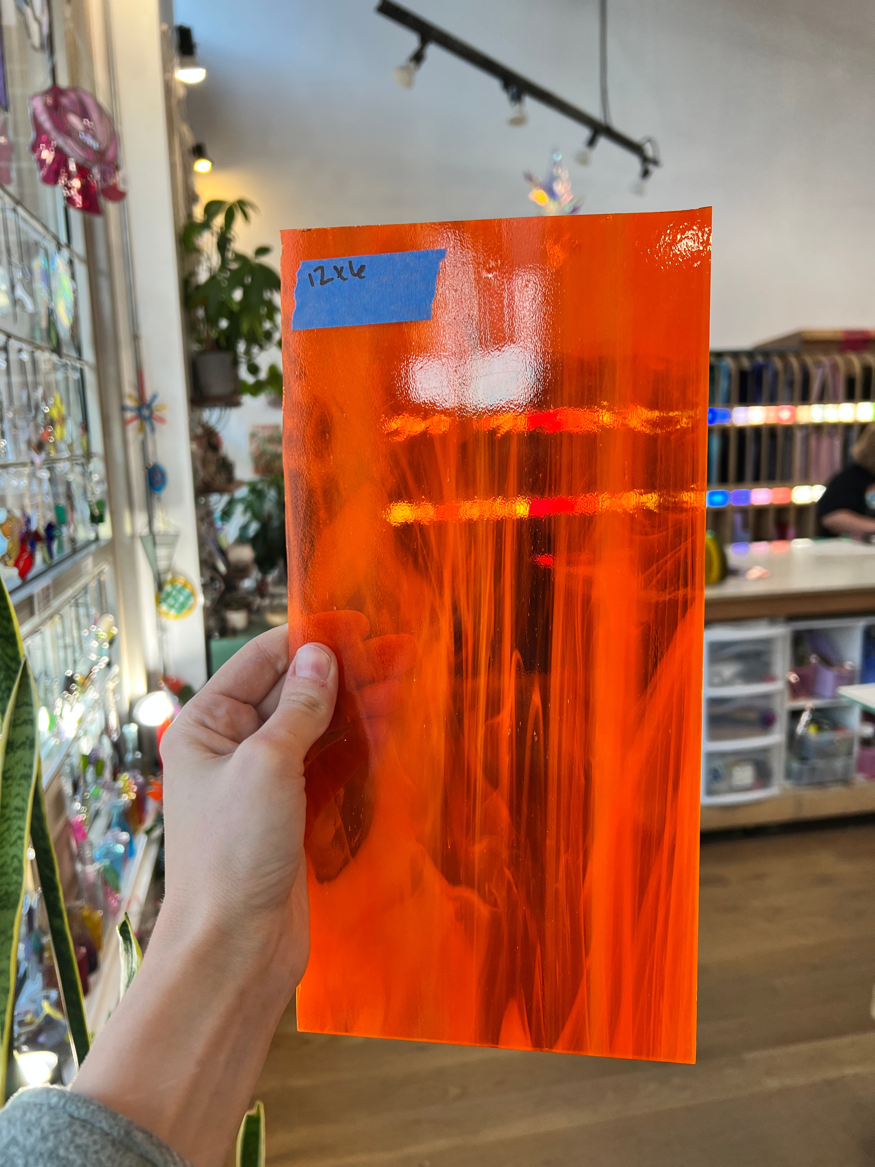 Orange White Wispy Oceanside Fusible 96 COE