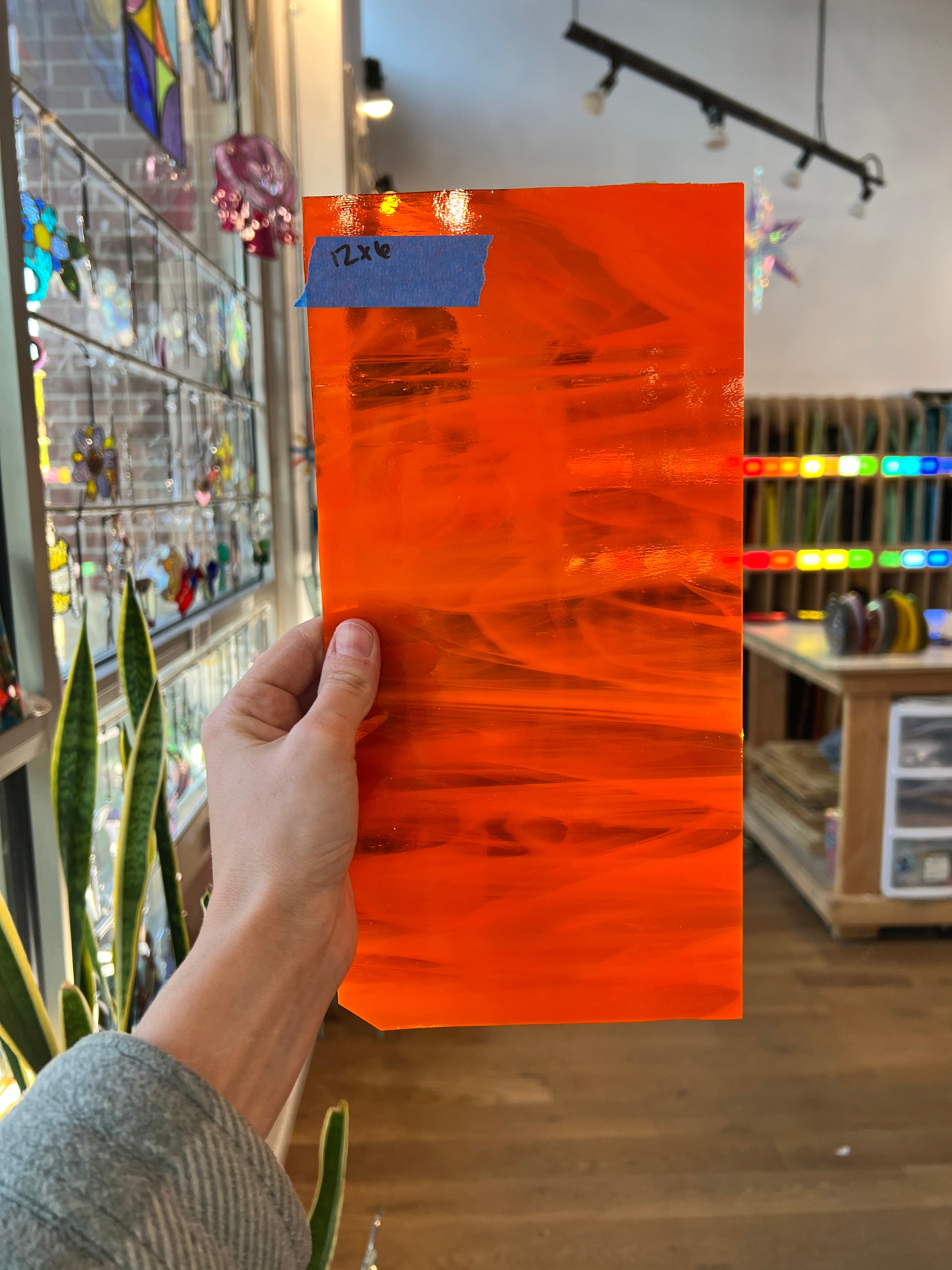 Orange White Wispy Oceanside Fusible 96 COE