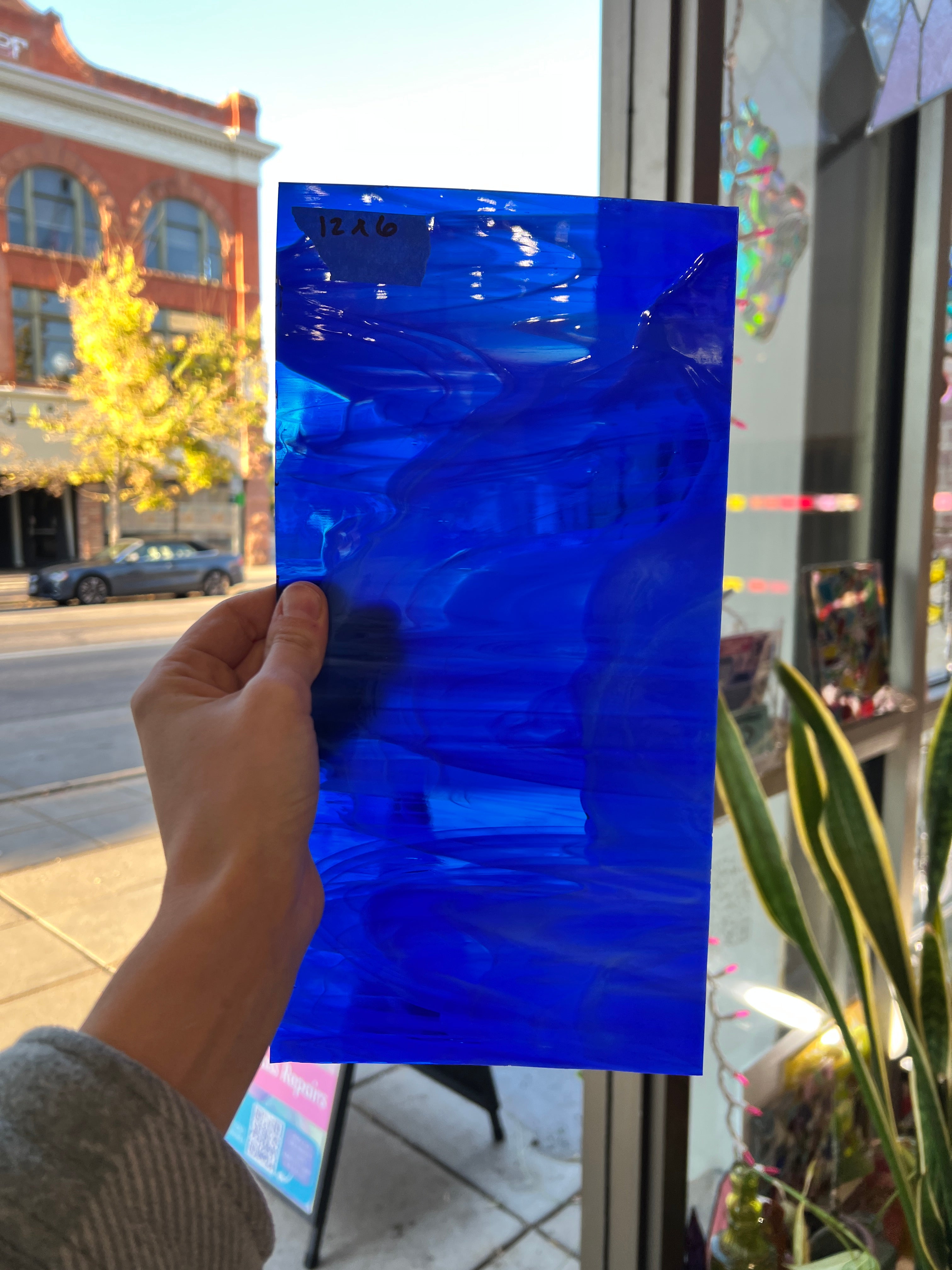 Wispy Dark Blue Spectrum Sheet Glass Colorado Glassworks