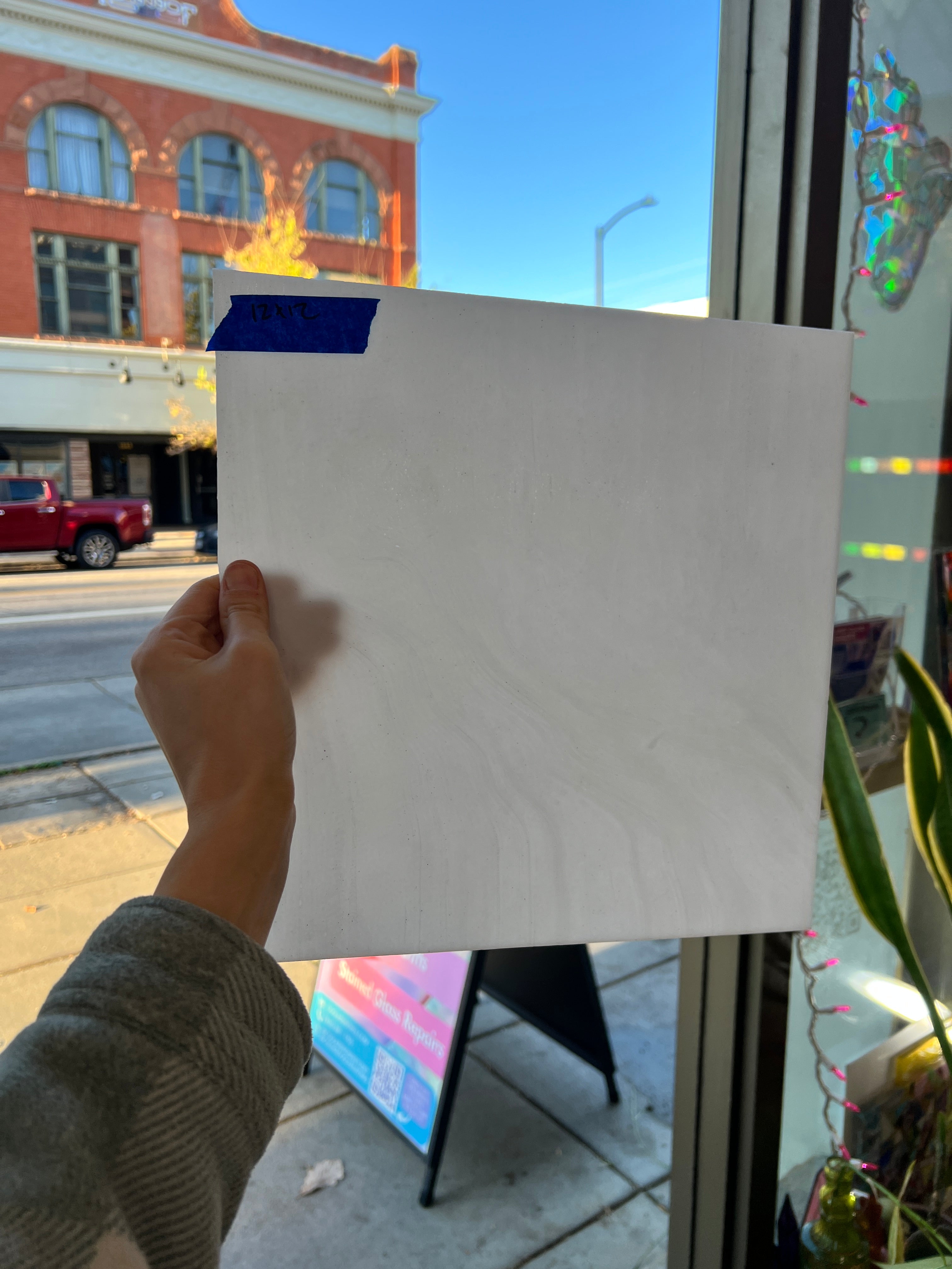 White Solid Vintage Sheet Glass Colorado Glassworks