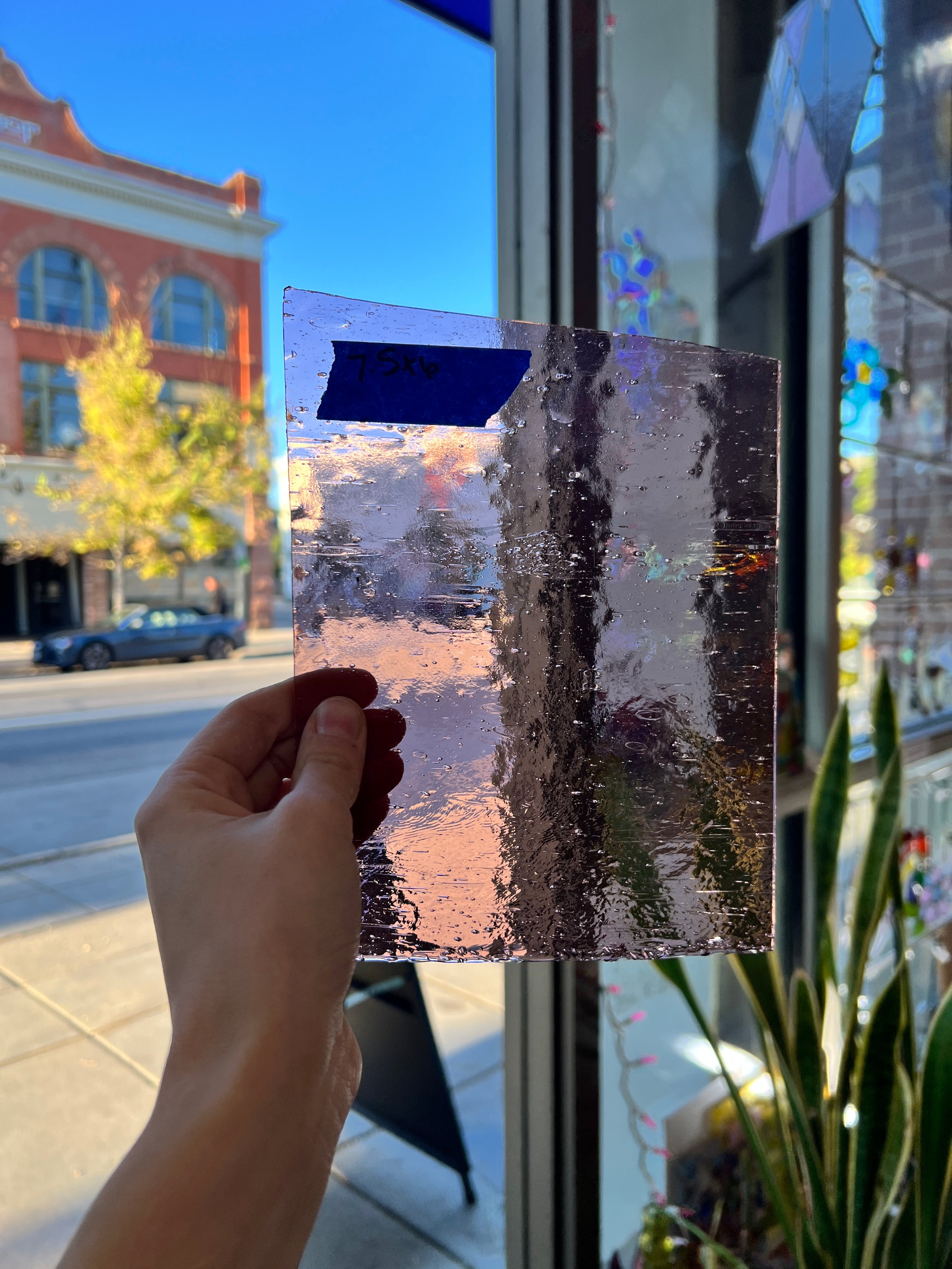 Light Pink Mauve Vintage Spectrum Waterglass Sheet Glass Colorado Glassworks