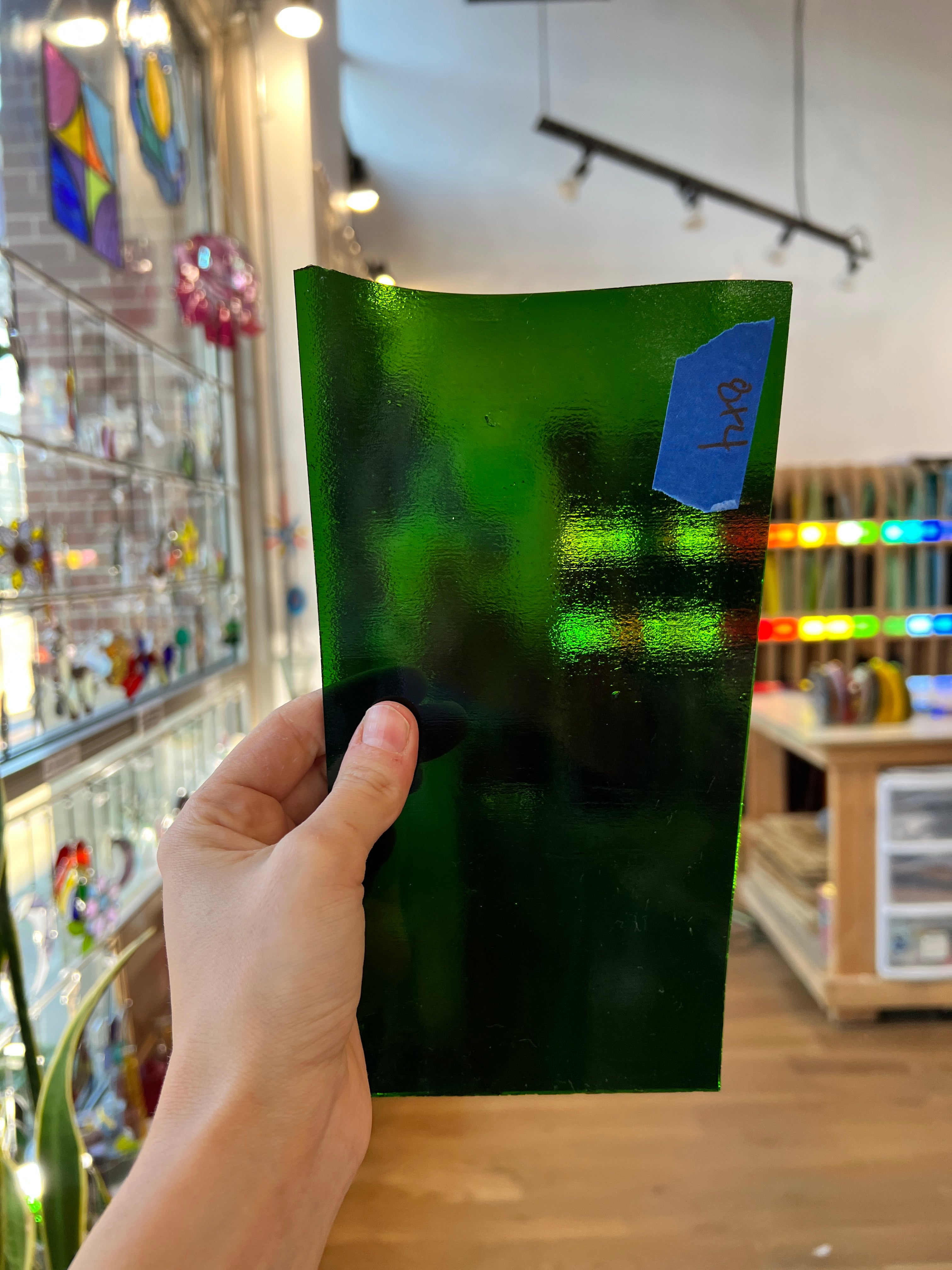 Kelly Green Transparent Sheet Glass Colorado Glassworks