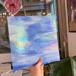 Rocky Mountain Skys Dark Blue White Clear Iridescent Fusible 90 COE Sheet Glass Colorado Glassworks