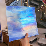 Rocky Mountain Skys Dark Blue White Clear Iridescent Fusible 90 COE Sheet Glass Colorado Glassworks