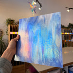 Rocky Mountain Skys Dark Blue White Clear Iridescent Fusible 90 COE Sheet Glass Colorado Glassworks